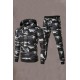 Men Camouflage Print & Drawstring Hoodie Tracksuit