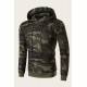 Men Camouflage Print & Drawstring Hoodie Tracksuit