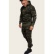 Men Camouflage Print & Drawstring Hoodie Tracksuit