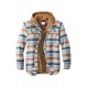 Men Fake Two-piece Quilted Plaid Jacket with Hood