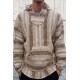 Men's Striped Pocket Knitted Hooded Coat