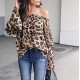 Wildlife Leopard Print Off Shoulder Ruffle Top