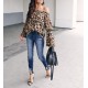 Wildlife Leopard Print Off Shoulder Ruffle Top