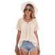 Apricot Crochet Eyelet Short Sleeves Top