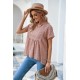 Pink Swiss Dot Short Sleeve Flowy Top