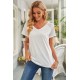 White Striped Raglan Sleeve Tee