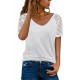 White Striped Raglan Sleeve Tee