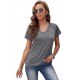 Gray Striped Raglan Sleeve Tee