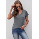 Gray Striped Raglan Sleeve Tee