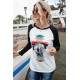 Serape War Paint Graphic Raglan Sleeve Top