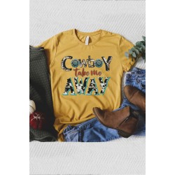 Cowboy Take Me Away Artistic Letters Graphic Tee