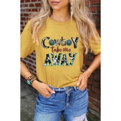 Cowboy Take Me Away Artistic Letters Graphic Tee