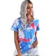 Sky Blue Cage Detail Tye Dye Top