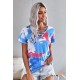 Sky Blue Cage Detail Tye Dye Top