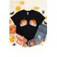 Halloween Skeleton Pumpkin Print Short Sleeve Tee