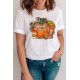 Halloween Pumpkin Face Graphic Print Short Sleeve T-shirt