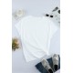 White Round Neck Short Sleeve Solid Color Tee