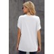 White Round Neck Short Sleeve Solid Color Tee