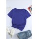 Blue Holes Crew Neck Cotton Mixed T-shirt