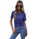 Blue Holes Crew Neck Cotton Mixed T-shirt