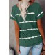 Green Stripe Print Loose T-shirt