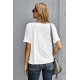 White Plain Crew Neck Short Sleeve Twist Tee